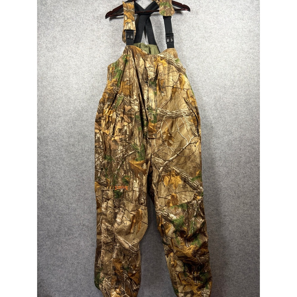 Cabelas Dry-Plus Scent-Lok Hunting Bibs Mens Large Camo Waterproof Overalls